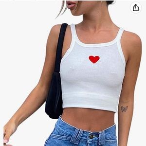 Girl Women Y2k Sexy Crop Top Sleeveless Camisole Shirt Spaghetti Strap Cami